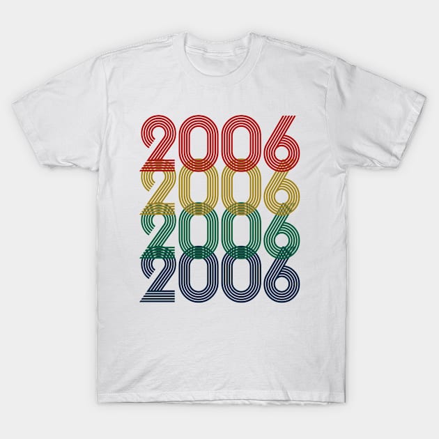 Cool Retro Year 2006 - Made In 2006 - 17 Years Old, 17th Birthday Gift For Teens Men & Women T-Shirt by Art Like Wow Designs